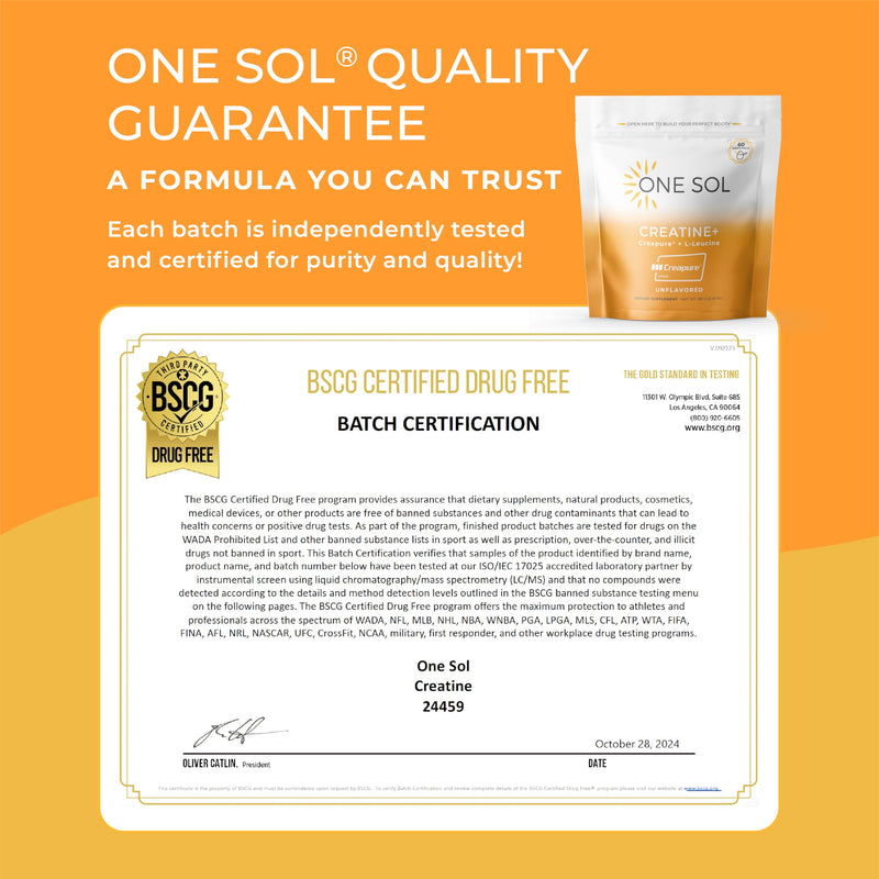 One Sol Creatine for Women Booty Gain, All Natural Women‚Äôs Creatine Powder w Creapure & Leucine, Increase Lean Muscle Mass, Reduce Recovery Time, Promotes Brain & Bone Health (Unflavored, 60 Servings) - BeesActive Australia