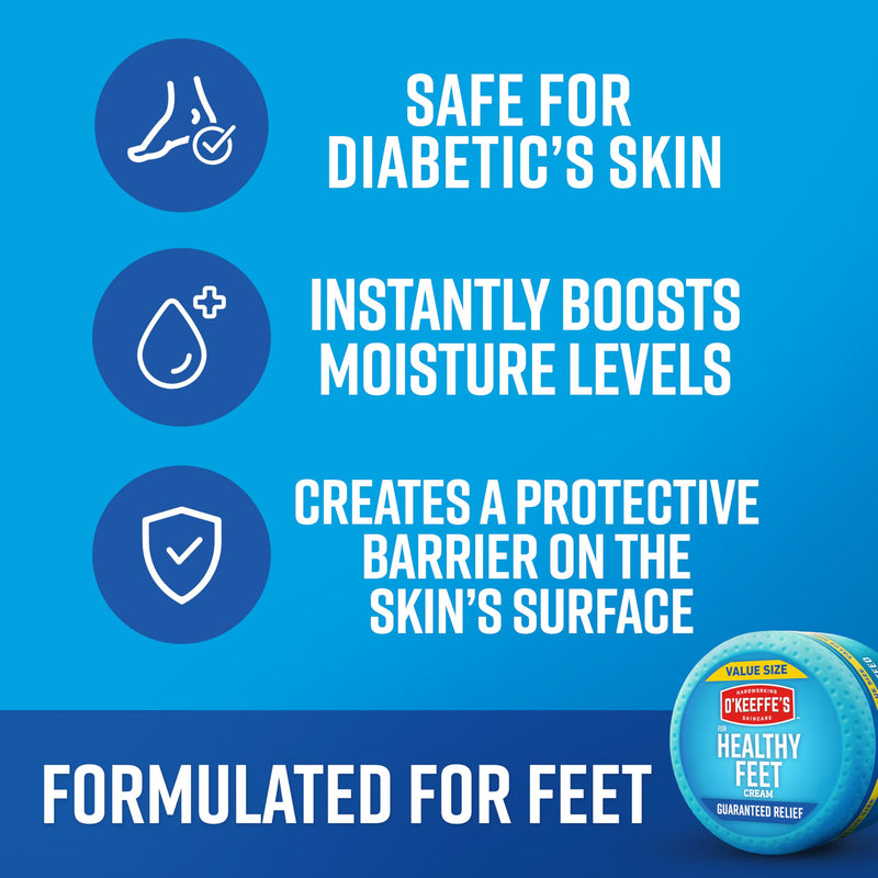 O'Keeffe's for Healthy Feet Foot Cream - 6.4 oz Jar (1 Pack) - Guaranteed Relief for Extremely Cracked, Dry Feet, Repairing Skincare, Instantly Boosts and Retains Moisture Levels 6.4 Ounce (Pack of 1) - BeesActive Australia