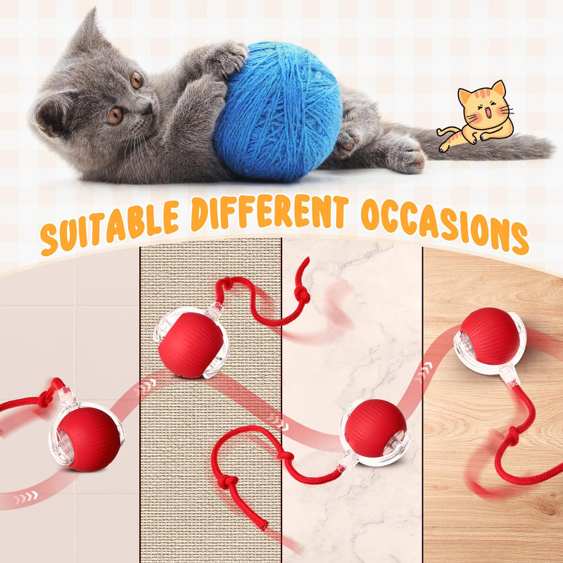 6 Pack Interactive Ball Cat Toy 360° Automatic Smart Rolling Ball Cat Toy Electric Ball Dog Toy Self Rolling Dog Ball for Large and Small Dogs and Cats - BeesActive Australia