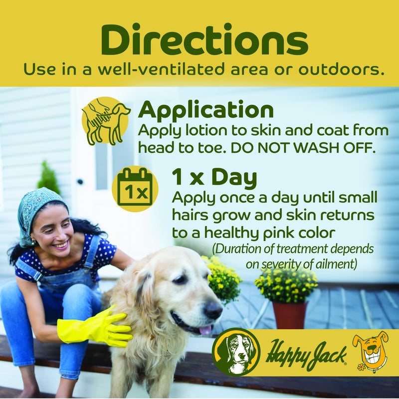 HAPPY JACK Mange Medicine & Treatment for Dogs & Horses - Brings Soothing Itch Relief to Severe Mange, Fungi, Allergies, Eczema & Most Dog Skin Irritation (8 oz) - PawsPlanet Australia