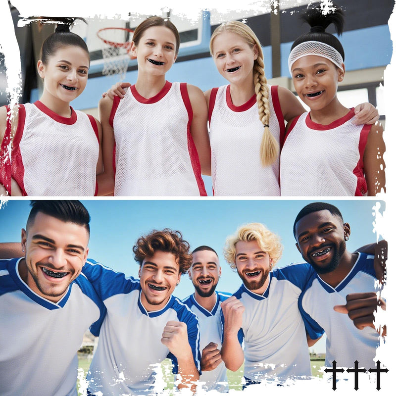 6 Pcs Cross Mouth Guards Christian Teeth Armor Sport Game Guard Religious Mouthguards for Boxing, Football, Basketball, Baseball, MMA, Rugby and All Contact Sports - BeesActive Australia