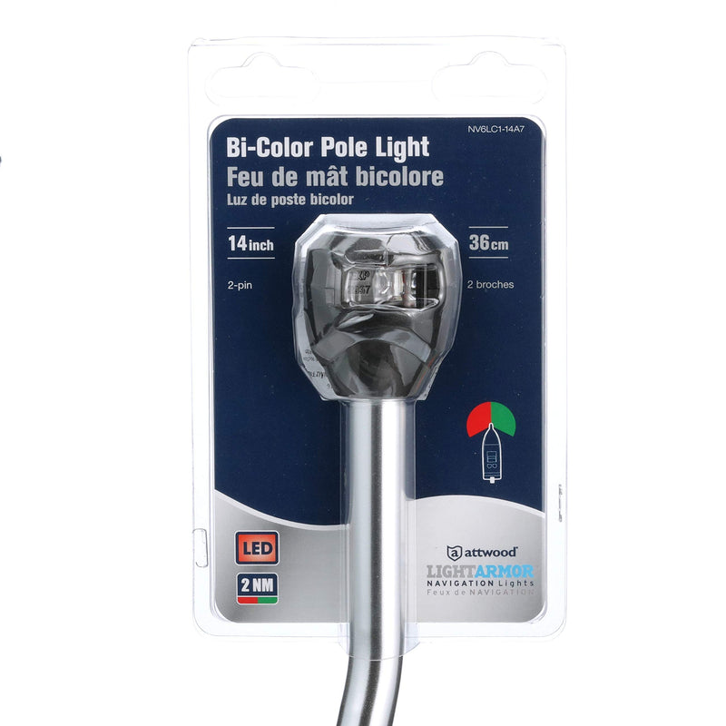 Attwood NV6LC1-14A7 Bi-Color LED Plug-in Pole Navigation Bow Light, 14-Inch