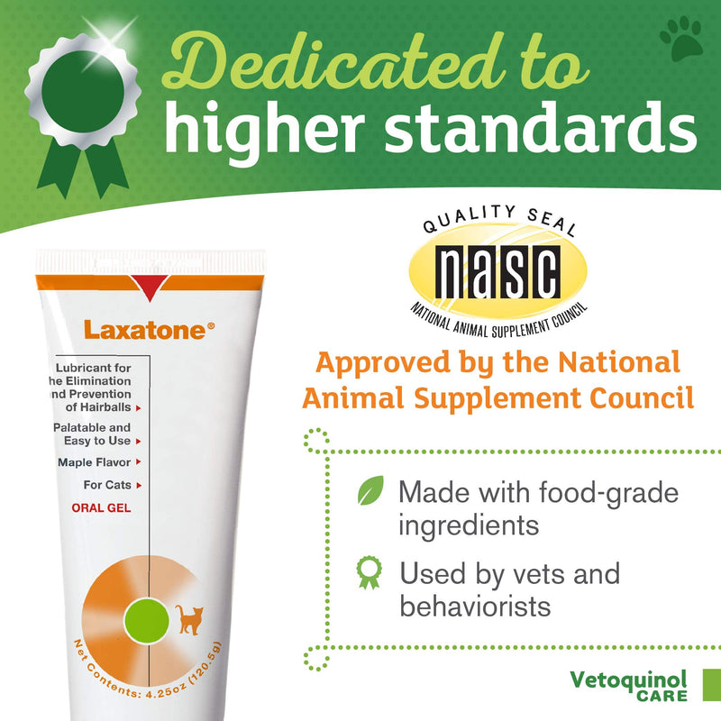 Vetoquinol Laxatone: Oral Hairball Lubricant Gel for Cats – Maple Flavored, 4.25oz 2 Pack 4.25 oz (Pack of 2) - BeesActive Australia