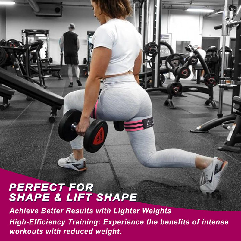 BFR Occlusion Bands for Women Glutes,Blood Flow Restriction Bands for Legs, Butt & Hip Building, Workouts, Best Fabric Resistance Bands for Squat Butt & Thigh Black&Pink - BeesActive Australia