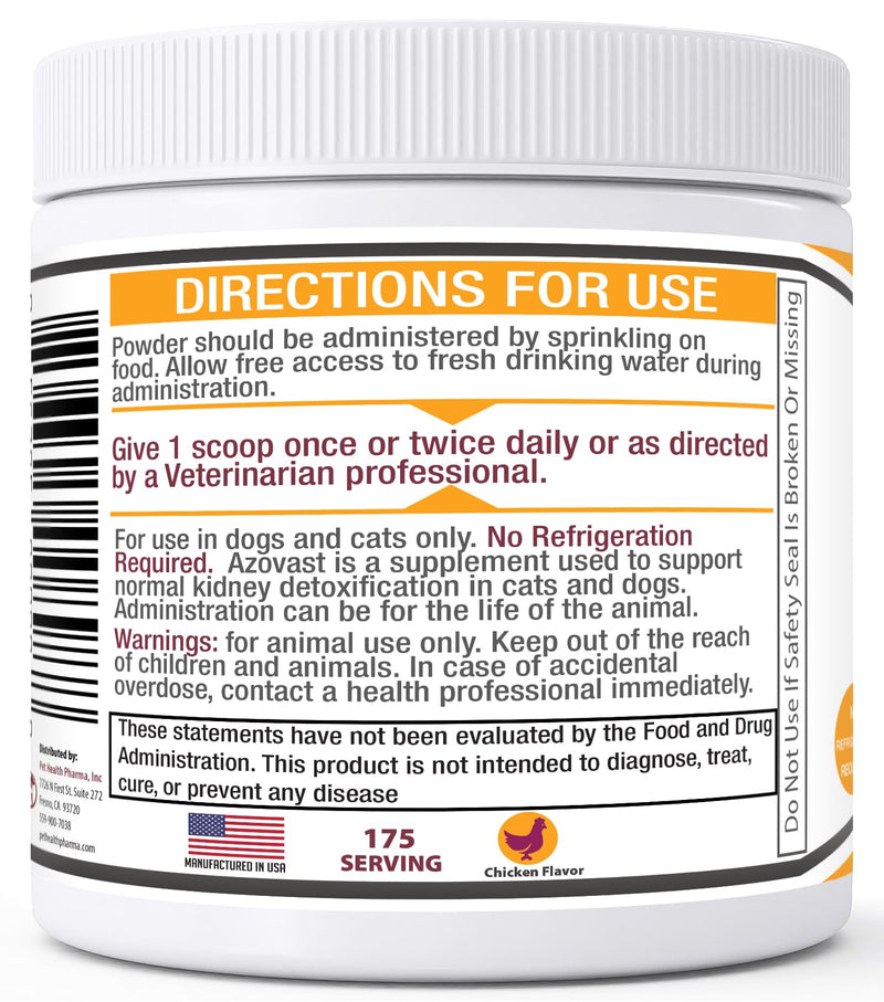 Azovast Powder Kidney Restores & Kidney Powder for Dogs & Cats, (4 Oz) - (175 Scoop/Jar) NO Refrigeration Required - Help Support Kidney Function & Manage Renal Toxins (Made in U.S.A) (4 Oz) 4 Oz (Pack of 1)