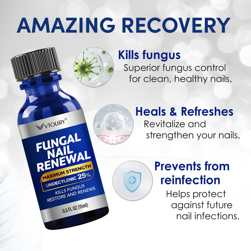 Toenail Fungus Treatment Extra Strength – Nail & Toe Solution with Undecylenic Acid 25% and Tea Tree Oil