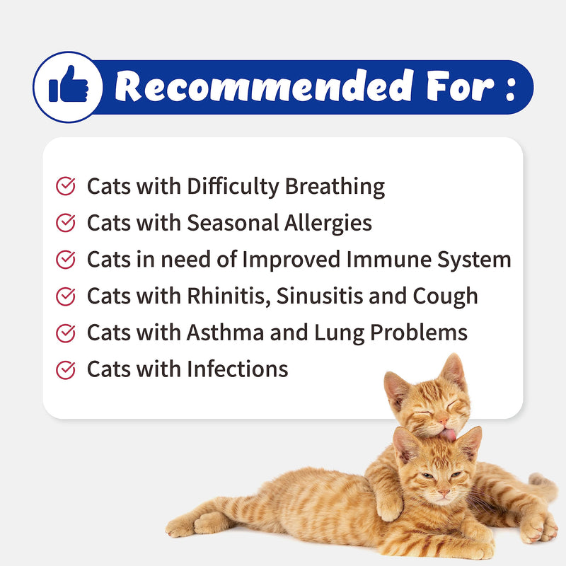 Respiratory Guardian for Cats - Supports Lung Health, Nasal, Bronchial and Oxygen, Vegan Bacon Flavor (117g) with Quercefit® and Respiratory Probiotics - PawsPlanet Australia