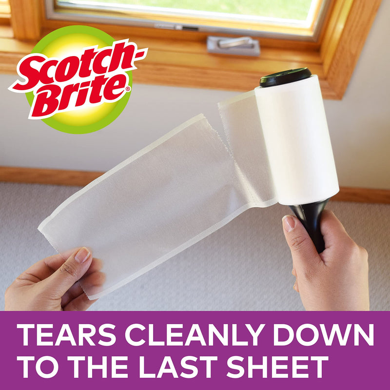 Scotch-Brite Pet Extra Sticky Pet Hair Replacement Rolls, 48 Sheets, 3 Rolls, 144 Sheets per Pack - Lint Roller for Pet Hair/Dog Hair and Cat Hair (Pack of 2) L (Pack of 2) Replacement Rolls x 3 - BeesActive Australia