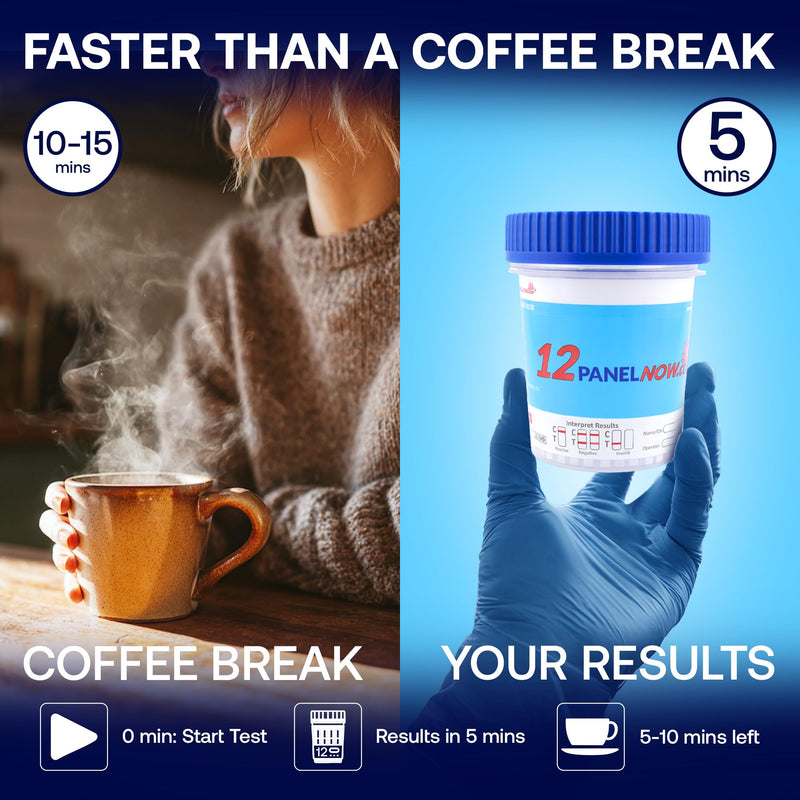 12 Panel Drug Test Urine Cups | Urine Drug Test Kit with AMP, BAR, BUP, BZO, COC, MDMA, MET, MTD, OPI, OXY, TCA, THC | Rapid Results in Minutes | Easy to Use with Temp Strips [10 Pack] - 12 PANEL NOW 10 Pack - BeesActive Australia