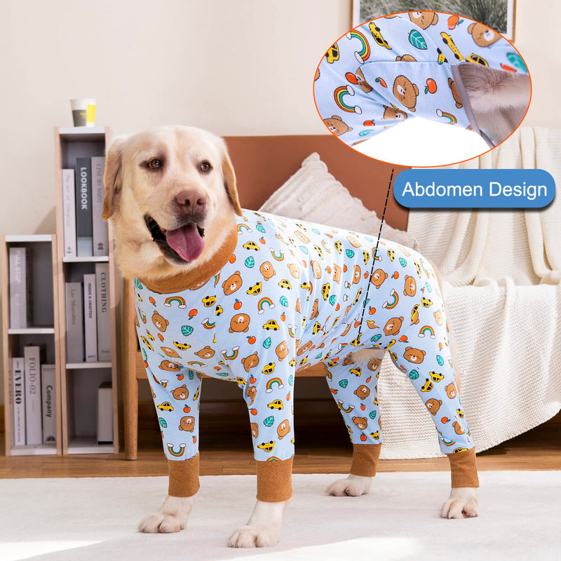 Yeapeeto Dog Recovery Onesie for Large and Medium Dogs Full Body Pajamas for Hair Loss Allergy Anti-Licking Wound Protection Cone Alternative (5XL, Bear) 5XL - BeesActive Australia