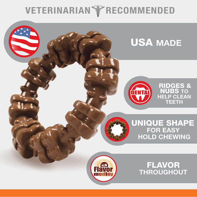 Nylabone Power Chew Textured Dog Chew Ring Toy, Dog Toys for Aggressive Chewers, Flavor Medley, X-Large/Souper (1 Count) X-Large/Souper (1 Count) - BeesActive Australia