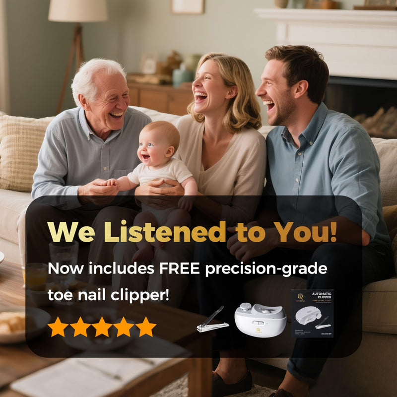 Automatic Nail Clipper – Electric Nail Trimmer & Polisher for Adults, Seniors, Babies, Men & Women – Smart, Safe & Travel-Friendly with Free Heavy-Duty Toenail Clipper