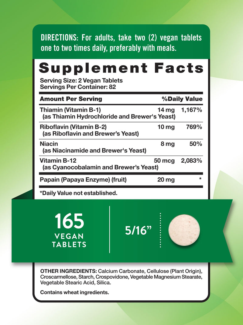 Nature's Truth Vitamin B Complex | 165 Tablets | Plus B12 | Vegan & Non-GMO Supplement Unflavored 165 Count (Pack of 1)