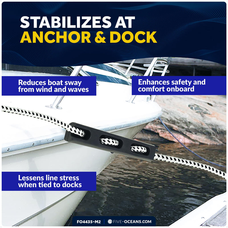 Five Oceans 2-Pack Marine Rubber Boat Dock Line Mooring Snubbers for 13/16" to 7/8" Rope, EPDM Rubber, Mooring Anchor Snubber for Boats, Pontoons, Yachts - FO4435-M2 13/16 to 7/8" Rope Dia. (Pack of 2) - BeesActive Australia