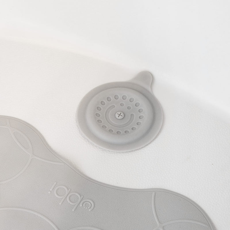 Ubbi Bathtub Drain Cover, Silicone Drain Stopper with Suction, Baby Bath Time Accessory, Gray Gray Drain Cover