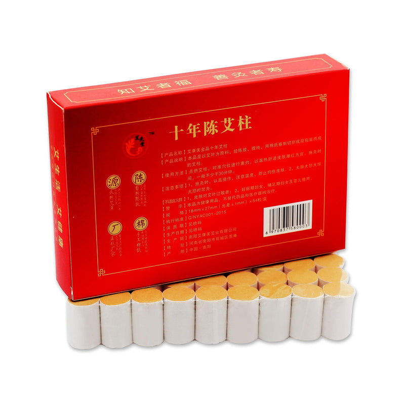 10-Years Purity 60:1 Ratio 54 Rolls Sticks Pure MoxibustionËâæÁÅ∏Êü±ËâæÊü± Pure Moxa Sticks Rolls Mugwort Moxibustion Artemisia Wormwood Natural