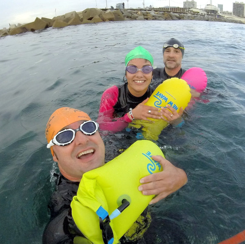 New Wave Swim Buoy for Open Water Swimmers and Triathletes - Light and Visible Float for Safe Training and Racing - High Visiblity Fluo Green Fluo Green PVC 15L - BeesActive Australia
