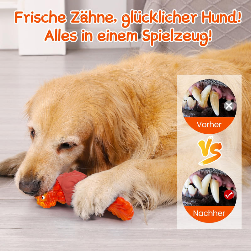 WinTour Tough Dog Toys for Aggressive Chewers, Durable and Indestructible Dog Toys to Keep Them Busy, Turkey Squeaky Chew Toys for Medium and Large Dogs, Orange - BeesActive Australia