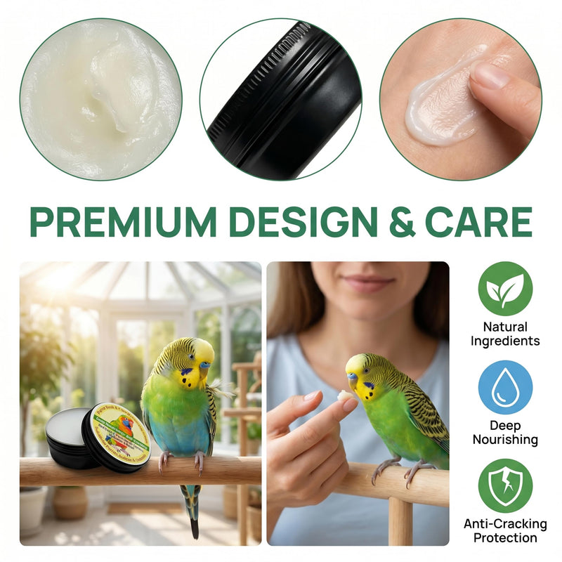 Parrot Beak & Claw Moisturizing Cream, 80g | Deep Nourishing Anti-Cracking Balm, For Parrots, Budgies & Cockatiels, Perfect Gift for Bird & Parrot Pet Lovers