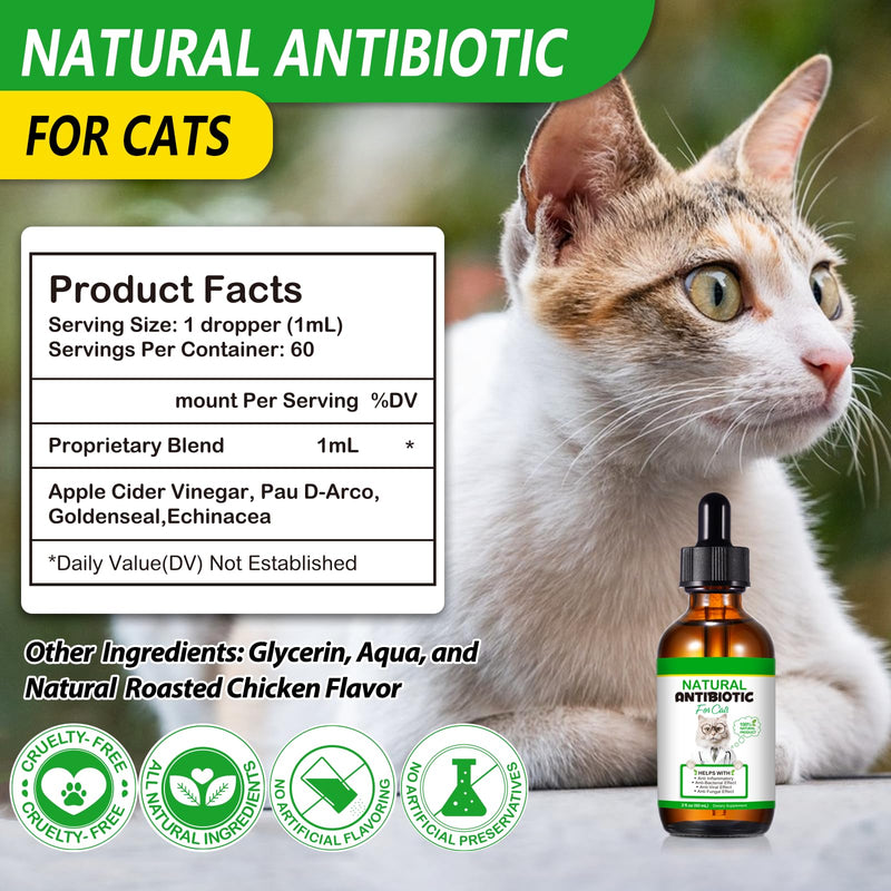 Antibiotics for Cats, Cat Antibiotics, Cat Multivitamin, for All Breeds & Ages Supports Immune & Allergy Itch Relief