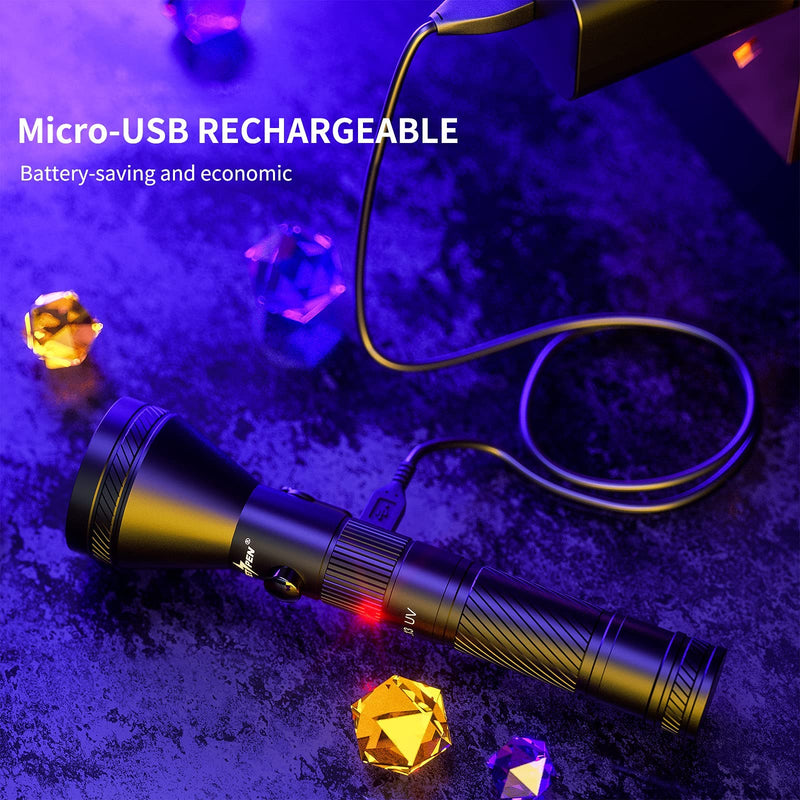 UV Flashlight Black Light, 12 LED Rechargeable 395nm UV Blacklight Pet Urine Detector for Dog/Cat Urine, Dry Stains, Bed Bug, Resin Curing, Scorpions Finder Handheld Black Light - BeesActive Australia