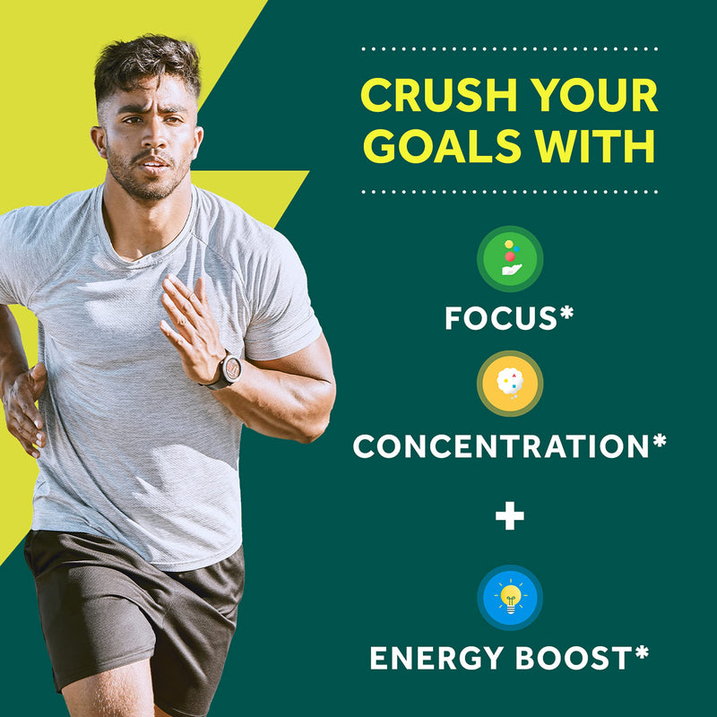 NEURIVA Brain + Energy Supplement - 75 Count Capsules | Brain Supplements for Focus, Concentration, Energy Boost, Vitamin B12, Caffeine, Neurofactor, 75 Count (Pack of 1)