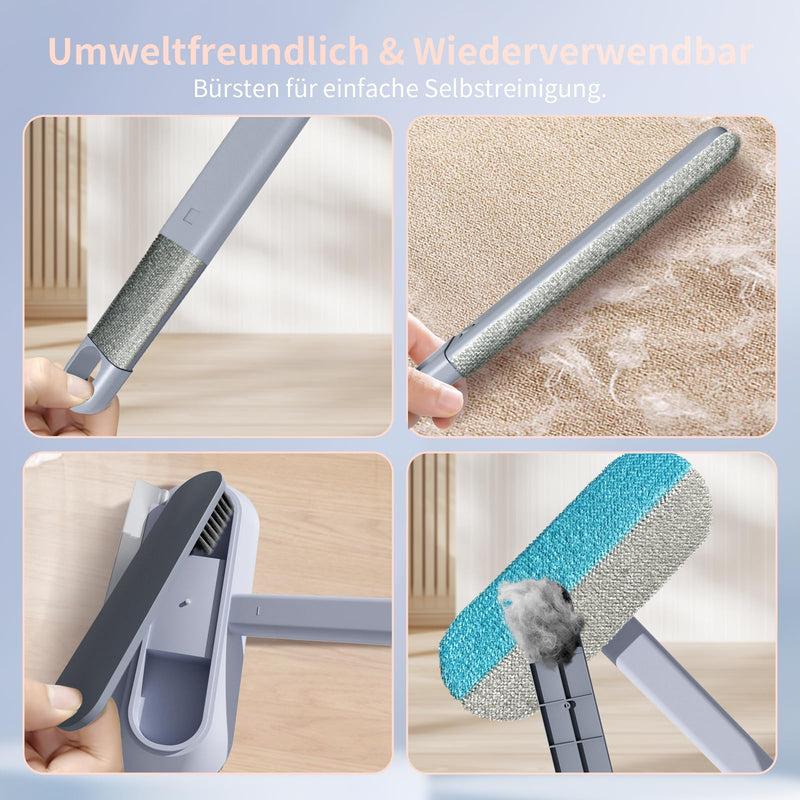 Maisly Pet Hair Remover 4 in 1 Lint Brush Set with Extension Rod Dog and Cat Hair Remover Reusable Lint Brush Instead of Lint Roller for Sofas Carpets Scratching Posts and Clothes - BeesActive Australia