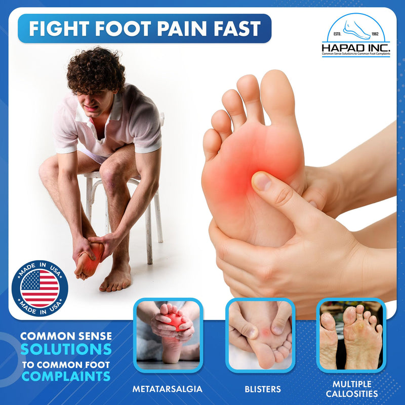 HAPAD Metatarsal Foot Pads for Ball of Foot Pain Relief - Cushion Insoles for Morton's Neuroma, Metatarsalgia Relief - Shoe Inserts for Men & Women - Comfortable Support Pads, Small, 6-Pack 6-Pack (Small)