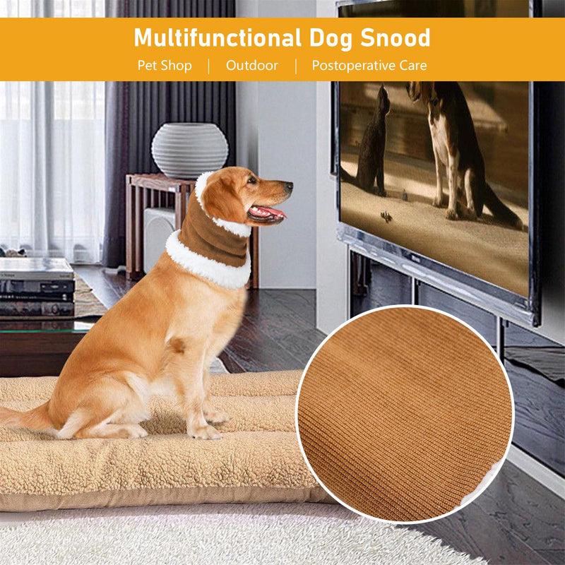 Mayoii Dog Snood With Thermal Liner, Adjustable Dog Ear Defender Muffs Noise Protection Comfortable Quiet, Happy Hoodie For Dogs Anxiety Relief, Dogs Grooming (Khaki, L) Khaki