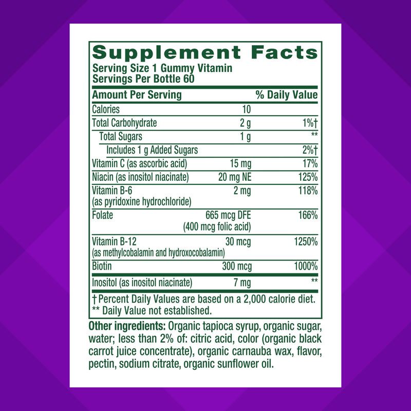 Vitafusion Vitamin B Complex Gummies | 60 Gummy Vitamins for Men & Women | with C | Strawberry Flavor | Gluten-Free Adult Supplement 60 Count (Pack of 1)