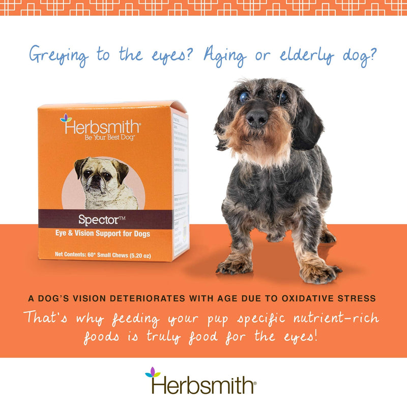 Herbsmith Spector - Eye and Vision Support for Dogs - Repair Greying to The Eyes - Senior Supplement for Dogs - Antioxidant for Dogs - 60ct Small Chews 60ct Small Chews (For Dogs Under 30lbs) - BeesActive Australia