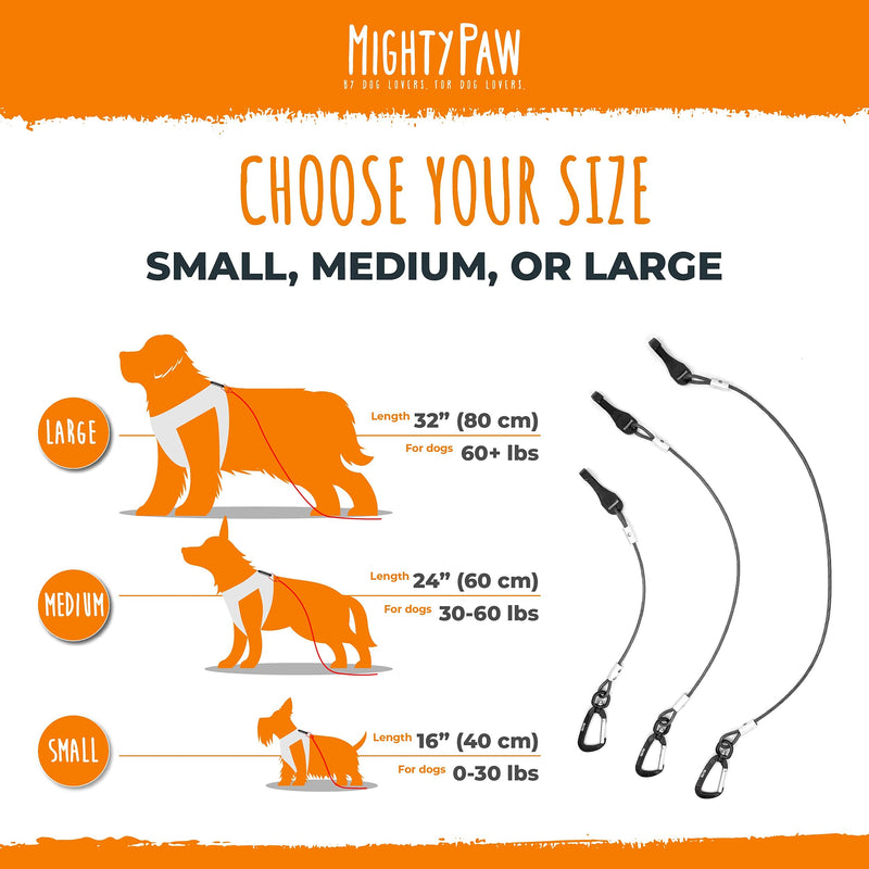 Mighty Paw Dog Seat Belt Vehicle - Chew-Proof Dog Belt - Great for Teething Puppies - Latch Bar Attachment Like Child's Car Seat - Aviation Aluminum Carabiner - Strong Enough for Climbers - 850+ LB Large Black - BeesActive Australia