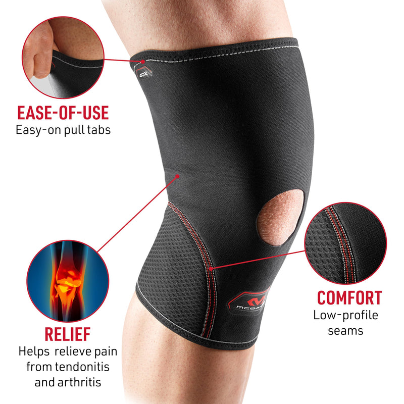 McDavid 402 Knee Support With Open Patella, Black, Large Neoprene Open Patella - BeesActive Australia