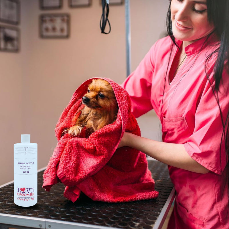 32oz Dilution Bottles - Set of 4 - Professional Pet Shampoo Dilution Bottles for Dog Grooming - Perfect Mixing Bottles for Shampoo, Conditioner, and Grooming Solutions 14716-4 - PawsPlanet Australia