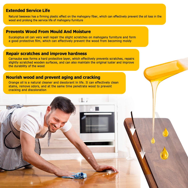 CARGEN 3 PCS Wood Seasoning Beewax Natural Beewax Traditional Wood Wax Multipurpose Beeswax Furniture Polish for Wood Polish Furniture Care - BeesActive Australia