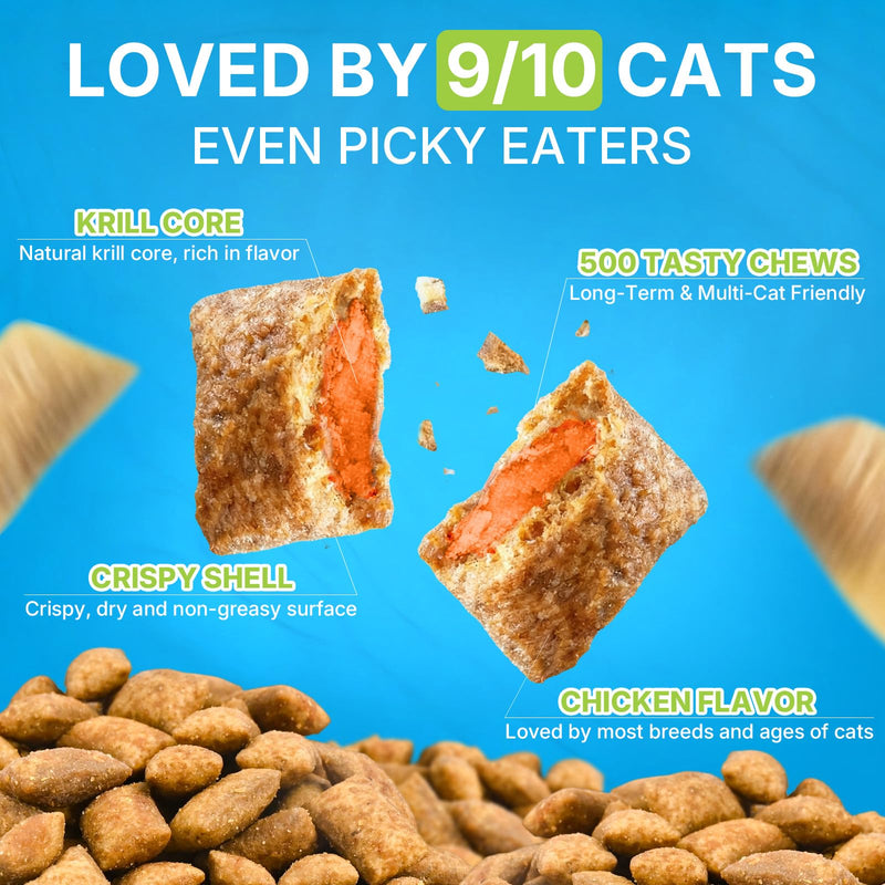 Cat Allergy Relief Chews Skin & Coat Support + Multivitamin with Omega-3 Probiotic Supports Seasonal Itching Licking & Scratching for All Breeds – 500 Chews Each, Chicken Flavor