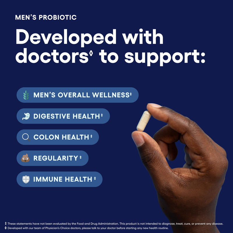 Physician's Choice Probiotics for Men - 70 Billion CFU - 8 Strains - w/Selenium & Organic Prebiotics - Supports Digestive Health, Microbiome, Colon, & Immune Health - Advanced Men's Probiotic - 30ct 30 Count (Pack of 1) - BeesActive Australia