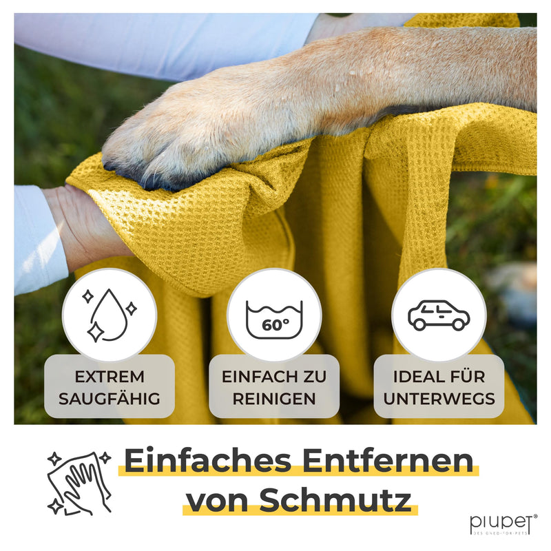 PiuPet® Dog Towel I 120x70cm I Microfiber Towel for Dogs I Towel Dog Extra Absorbent I Dog Towel Large Dogs I Single Towel I Microfiber Towels | Dog accessories (yellow) set of 1 yellow - BeesActive Australia