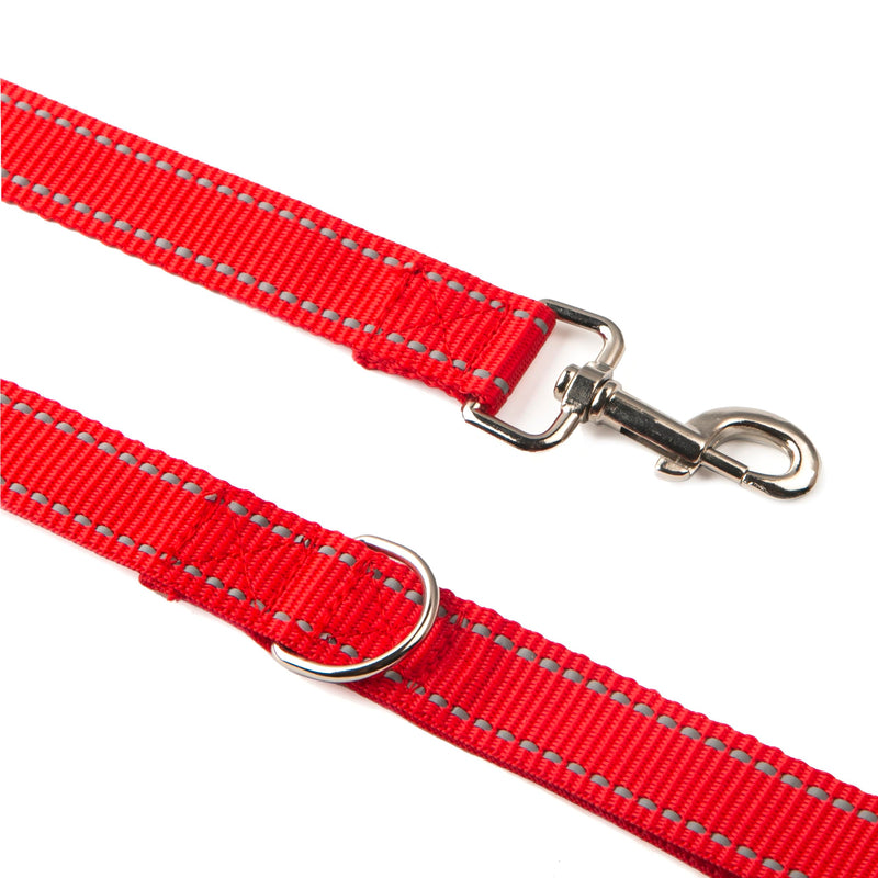 2-Pack Reflective Dog Leash 6ft - Nylon Dog Leashes for Small Dogs, Medium Dogs, Large Dogs, Puppy, Cats - 6ft Training Leash with D Ring(RED, 5/8" X 6FT(2-Pack)) 5/8" X 6FT(2-Pack) RED&RED - BeesActive Australia