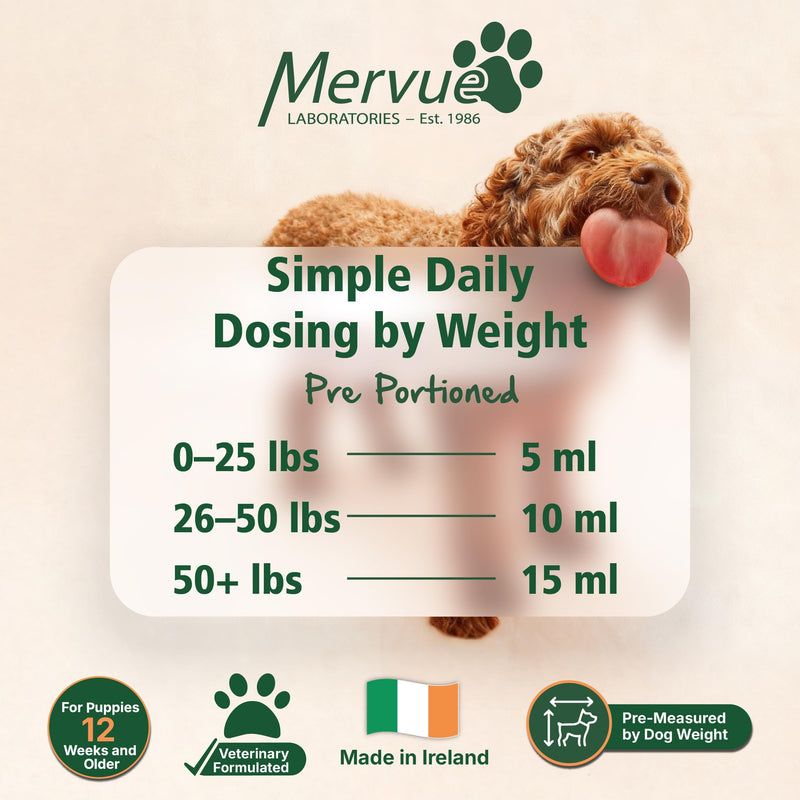 Mervue Skin and Coat Supplement for Dogs – Small Dog Omega 3 Supplement in Gel w/Zinc & Biotin to Support Gut Health – Tasty Daily Dog Multivitamin Packs for Normal & Sensitive Skins (14 x 5ml) Small Dog (14 x 5ml)