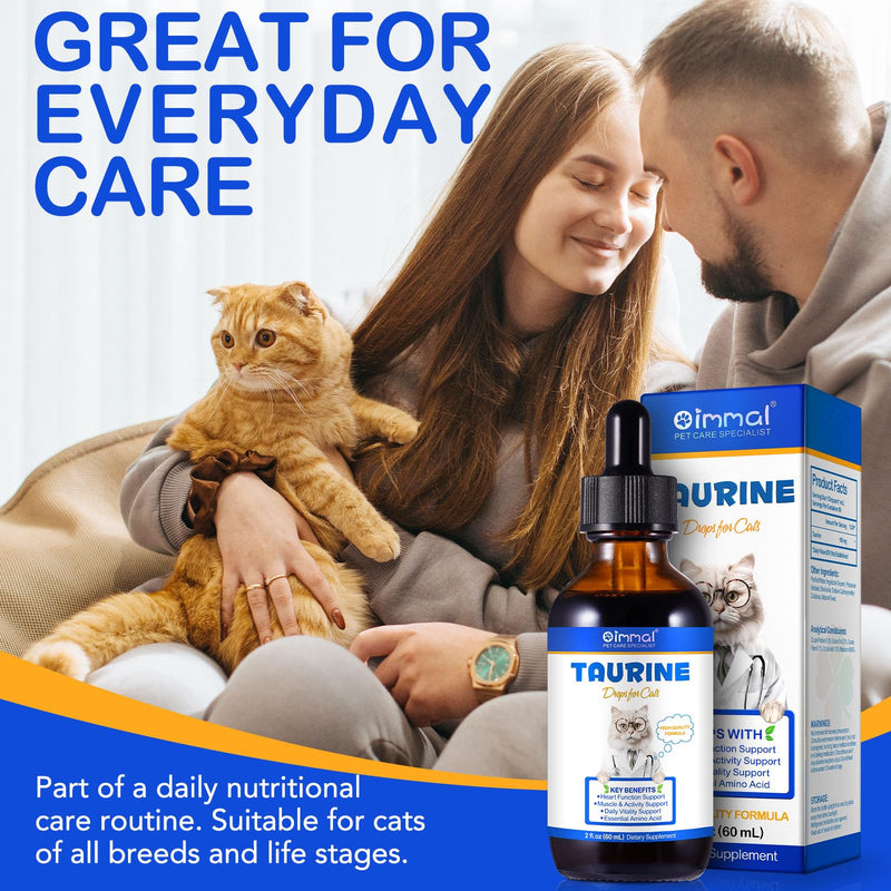 Taurine for Cats, Taurine Liquid Supplement for Cats, Daily Amino Acid Support for Heart Health, Vision & Immune Support, 2 FL OZ