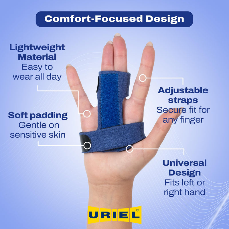URIEL Adjustable Trigger Finger Splint for All Fingers – Comfortable Trigger Finger Brace for Daily Support, Strains and Sprains – Breathable Design, Secure Fit, One Size, Fits Left or Right Hand