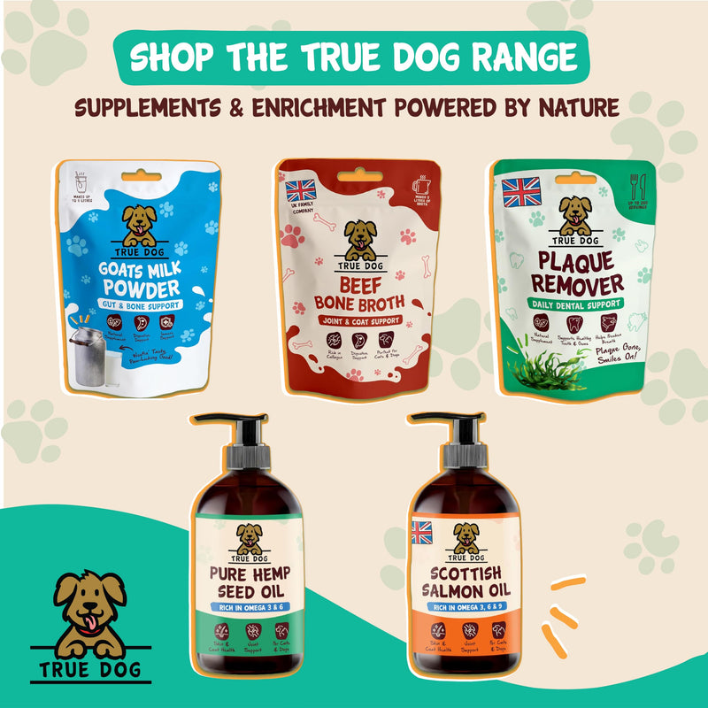 True Dog Pumpkin Powder with Pre, Pro & Postbiotics 100g | Natural Pumpkin Puree Powder for Dogs, Digestive Supplement, Stool Firming, High Fibre Dog Food Topper, Manufactured in the UK