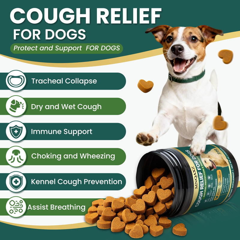 Dog Cough Relief Chews,Kennel Coughing Treatment,Natural Herbal Formula, Relief for Cough and Breathing Discomfort-100% Natural Respiratory Support,Safe Suppressant Treats 200pcs