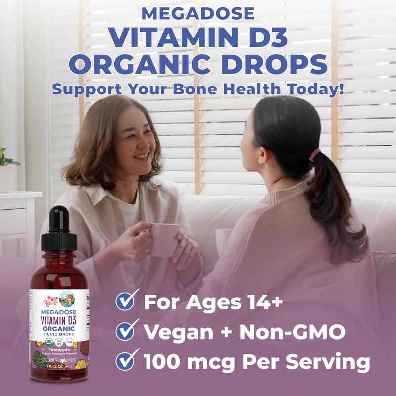 MaryRuth Organics Vitamin D3 Liquid Drops | Megadose 4000 IU | USDA Organic Liquid Vitamin D Spray for Adults & Kids | Immune Support & Bone Health | Vegan | Gluten Free | Non-GMO | 30 Servings - BeesActive Australia