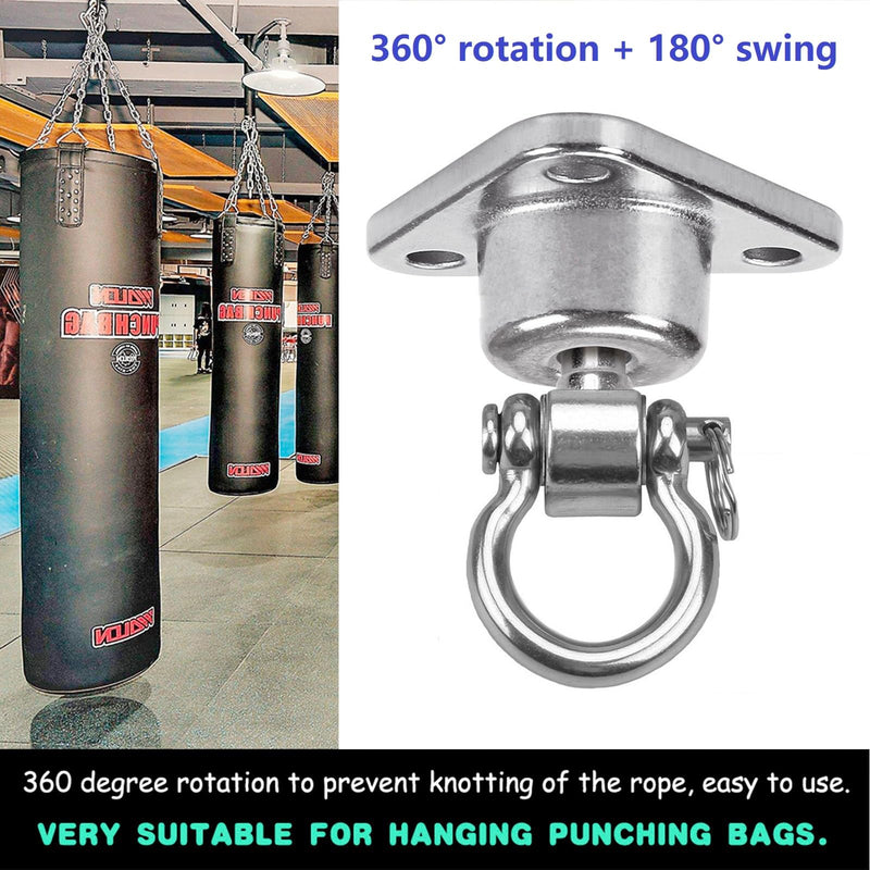 Silent Bearing Swing Hanger Heavy Duty, SUS Rust Proof, 1500LB Capacity 360 Degree Rotation, Playground Porch Yoga, Sandbag, Gym (3 Wooden Screws) - BeesActive Australia