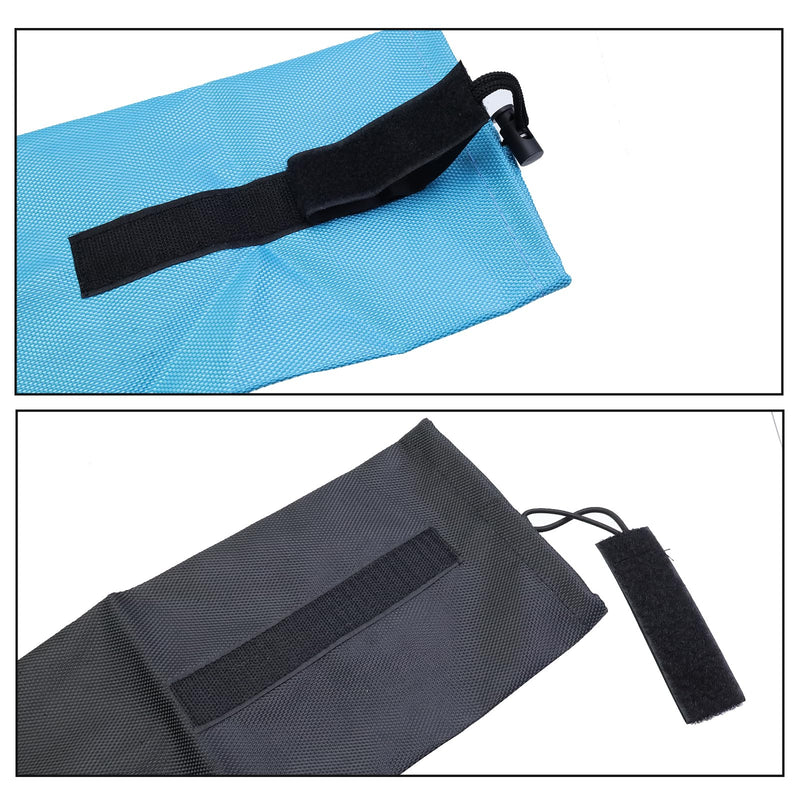 2Pcs Horse Tail Bag with Fringe & Snap, Smooth Lightweight Adjustable Fastener Nylon Horse Tail Bag with Fringe, Easy to Wear and Wrap (Blue,Black) - BeesActive Australia