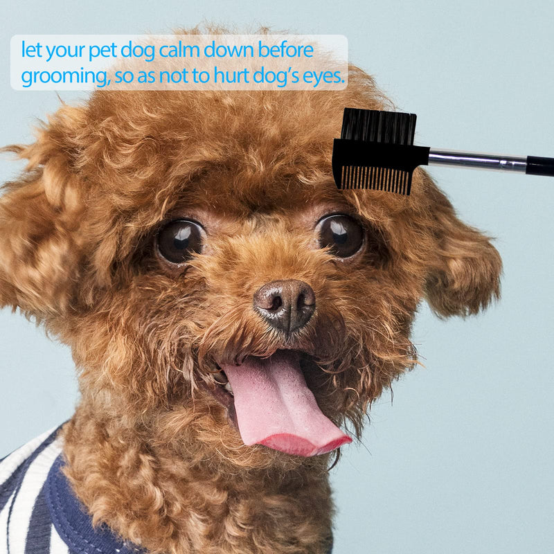 BLMHTWO Dog Grooming Comb Set: Double-Head Facial Brush and Tear Stain Removal Tool for Small Pets (Black) - BeesActive Australia