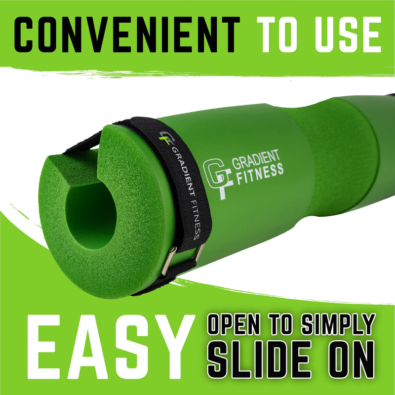 Gradient Fitness Barbell Pad - Hip Thrust & Squat Pad for Olympic & Standard Bars Green