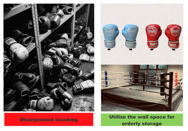Wall-Mounted Boxing Glove Holder Black 4PCS